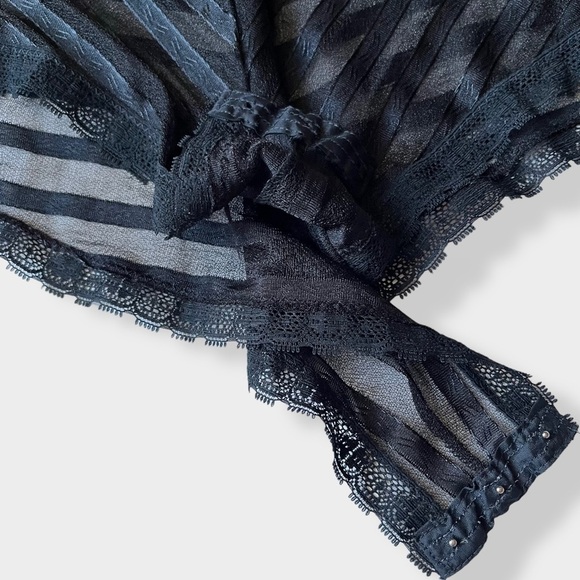 Lily of France Lingerie Romper Vintage 70s Neglige Black Sheer Pet 0/2 USA Made - Picture 3 of 12